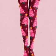 Pink Christmas Tree Tights Hosiery Pantyhose Z610-31