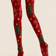 Christmas Tree Bow Print Tights Pantyhose Hosiery Z610-32