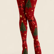 Christmas Tree Bow Print Tights Pantyhose Hosiery Z610-32