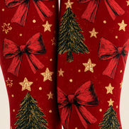 Christmas Tree Bow Print Tights Pantyhose Hosiery Z610-32
