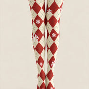 Christmas Snowflake Argyle Diamond Tights Pantyhose Z610-34