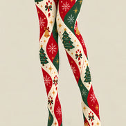 Christmas Bell Snowflake Print Pantyhose Tights Z610-38