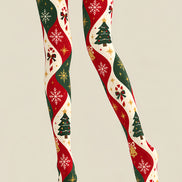 Christmas Bell Snowflake Print Pantyhose Tights Z610-38