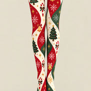 Christmas Bell Snowflake Print Pantyhose Tights Z610-38