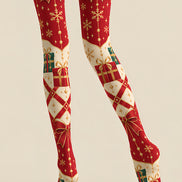 Christmas Gift Bow Print Tights Hosiery Pantyhose Z610-39