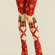 Christmas Gift Bow Print Tights Hosiery Pantyhose Z610-39