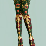 Baroque Ornament Print Tights Holiday Pantyhose Z610-40