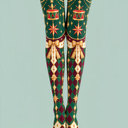 Baroque Ornament Print Tights Holiday Pantyhose Z610-40