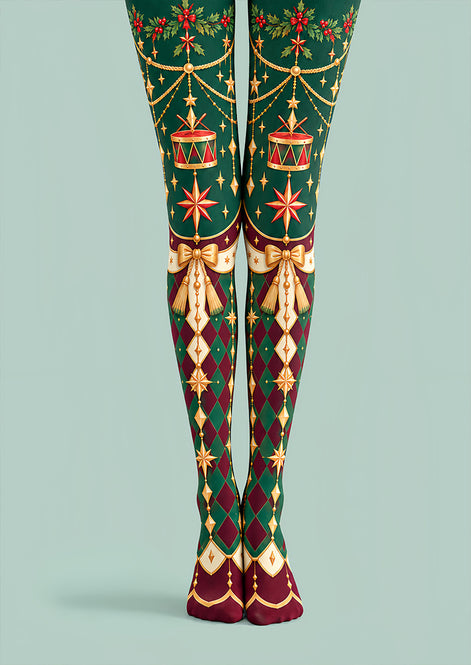 Baroque Ornament Print Tights Holiday Pantyhose Z610-40