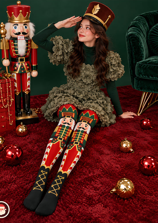 Nutcracker Soldier Christmas Tights Pantyhose Z610-41
