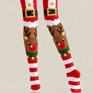Cartoon Reindeer Holiday Tights Hosiery Pantyhose Z610-42