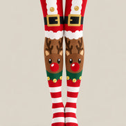 Cartoon Reindeer Holiday Tights Hosiery Pantyhose Z610-42