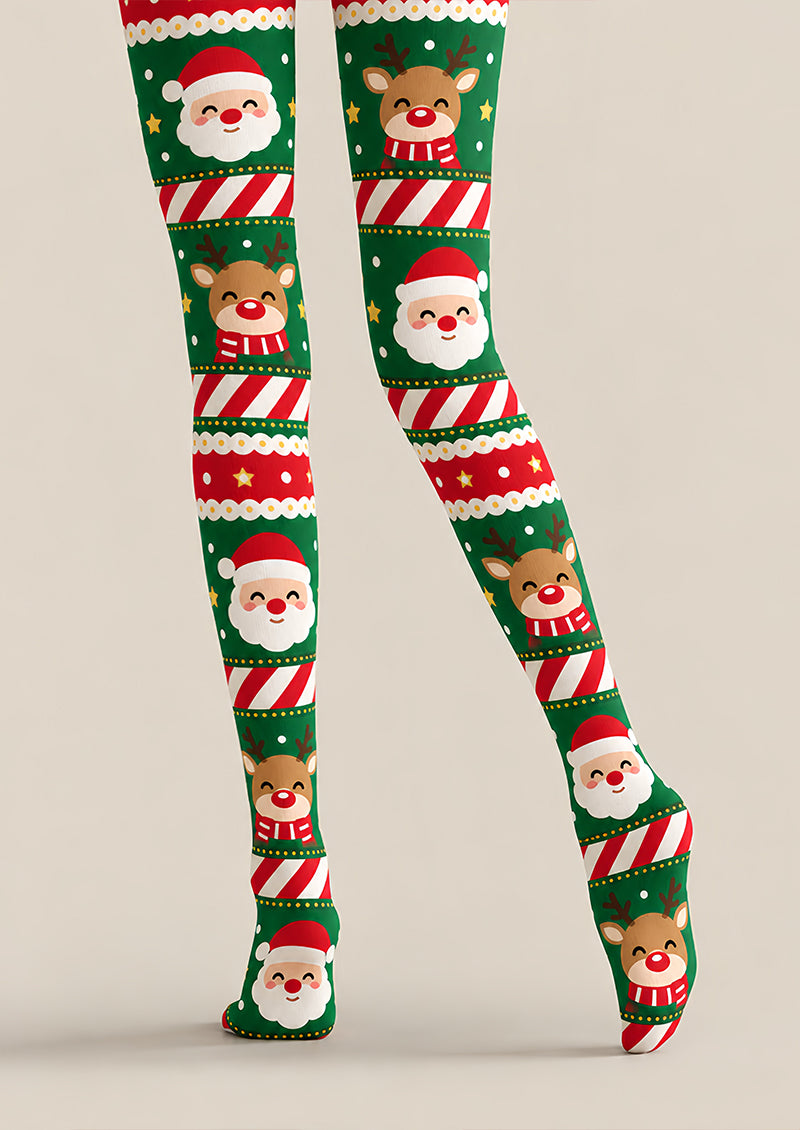 Merry Christmas Santa Pattern Tights Pantyhose Z610-43