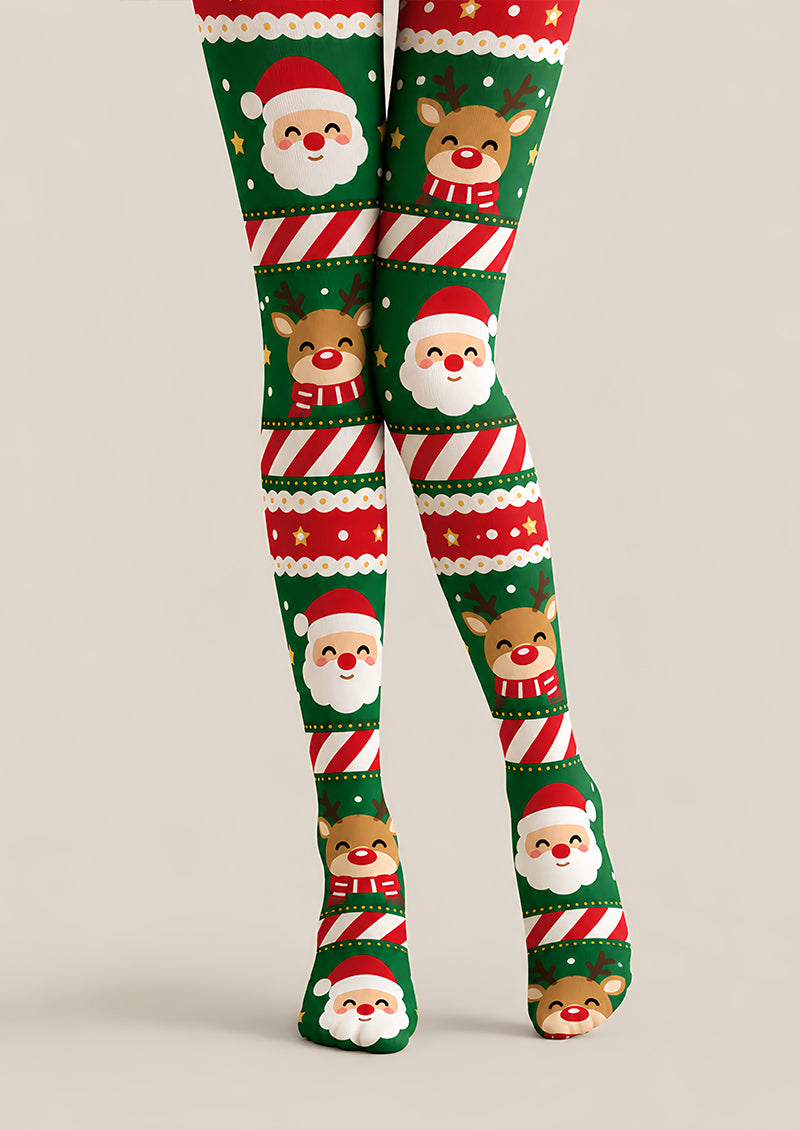 Merry Christmas Santa Pattern Tights Pantyhose Z610-43