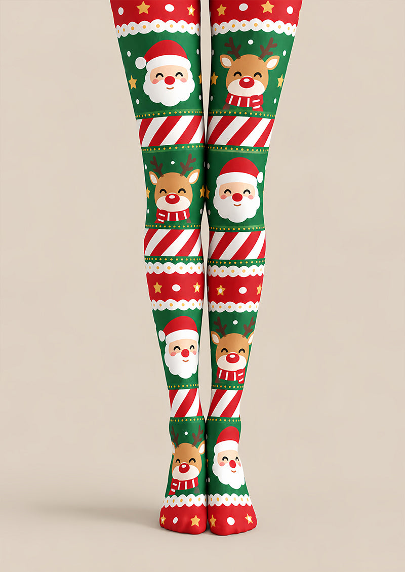 Merry Christmas Santa Pattern Tights Pantyhose Z610-43