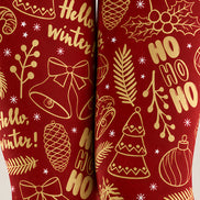 Christmas Graphic Burgundy Tights Hosiery Pantyhose Z610-44