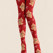 Cute Gingerbread Print Tights Hosiery Pantyhose Z610-45