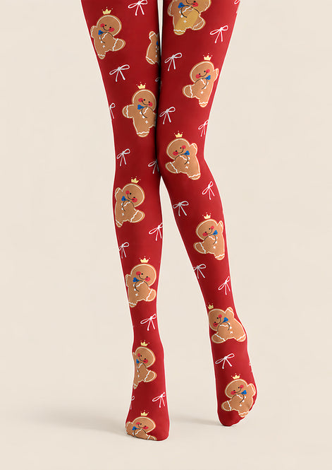 Cute Gingerbread Print Tights Hosiery Pantyhose Z610-45