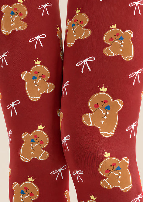 Cute Gingerbread Print Tights Hosiery Pantyhose Z610-45