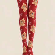Cute Gingerbread Print Tights Hosiery Pantyhose Z610-45