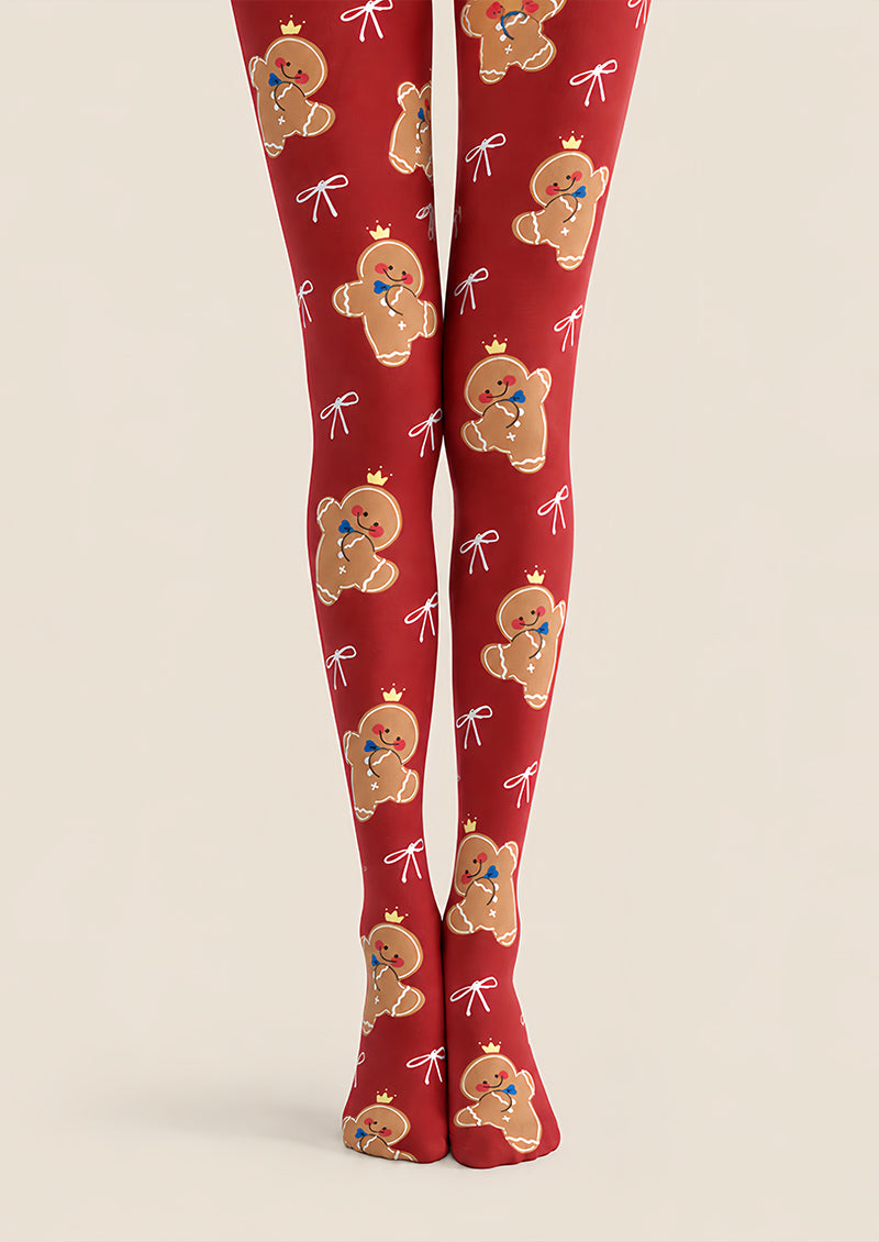 Cute Gingerbread Print Tights Hosiery Pantyhose Z610-45