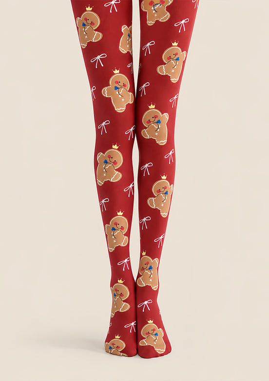 Cute Gingerbread Print Tights Hosiery Pantyhose Z610-45