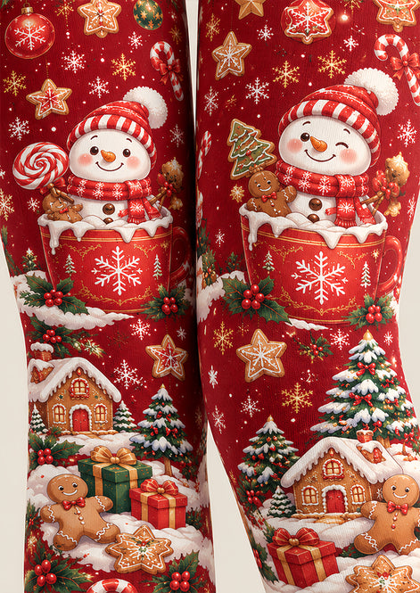 Snowman Christmas Tights Hosiery Festive Pantyhose Z610-46