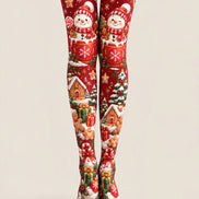 Snowman Christmas Tights Hosiery Festive Pantyhose Z610-46