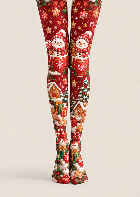 Snowman Christmas Tights Hosiery Festive Pantyhose Z610-46