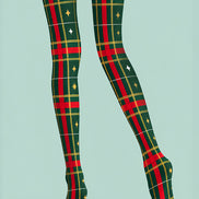 Green Red Tartan Classic Tights Hosiery Pantyhose Z610-47