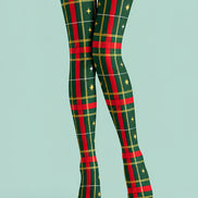 Green Red Tartan Classic Tights Hosiery Pantyhose Z610-47