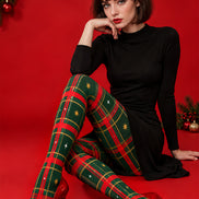 Green Red Tartan Classic Tights Hosiery Pantyhose Z610-47