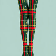 Green Red Tartan Classic Tights Hosiery Pantyhose Z610-47