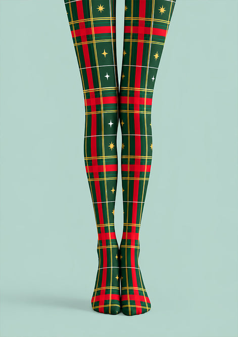 Green Red Tartan Classic Tights Hosiery Pantyhose Z610-47