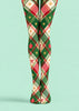 Festive Green Tartan Plaid Tights Hosiery Pantyhose Z610-48