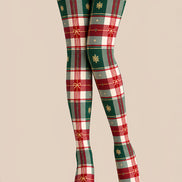 Christmas Snowflake Plaid Tights Hosiery Pantyhose Z610-50
