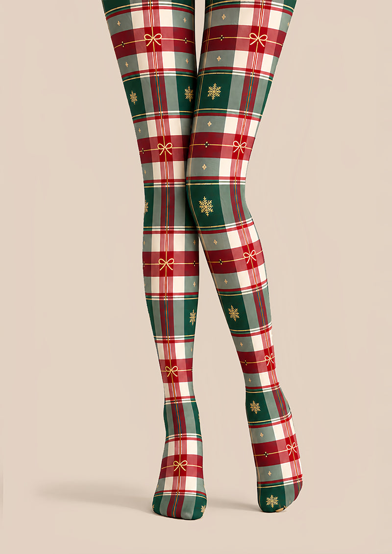 Christmas Snowflake Plaid Tights Hosiery Pantyhose Z610-50