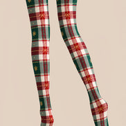 Christmas Snowflake Plaid Tights Hosiery Pantyhose Z610-50