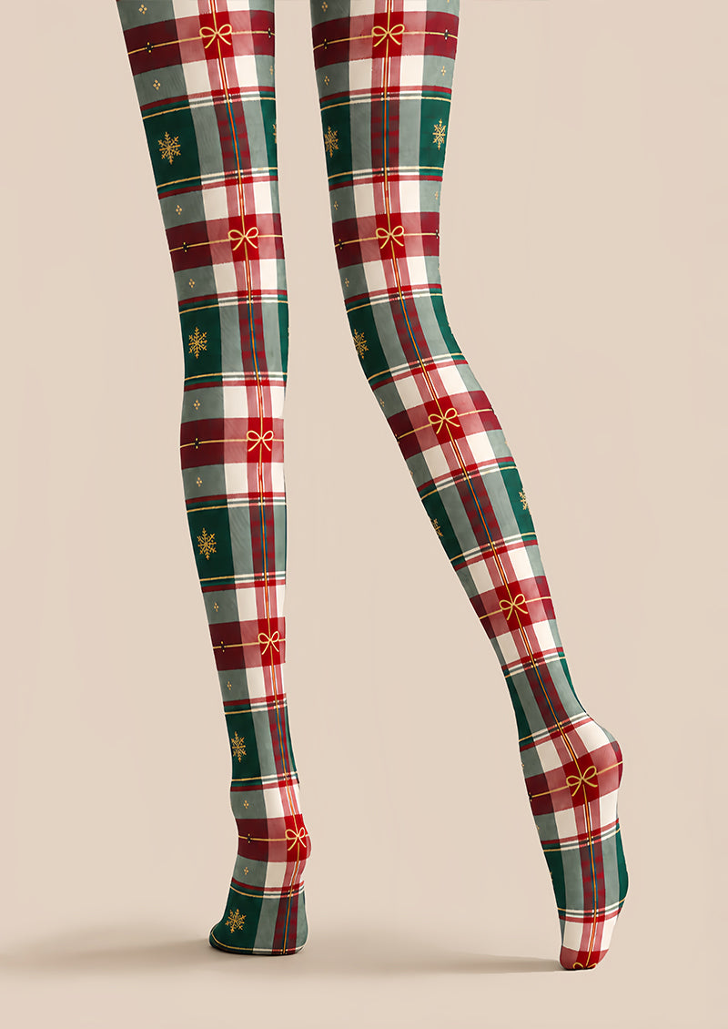 Christmas Snowflake Plaid Tights Hosiery Pantyhose Z610-50