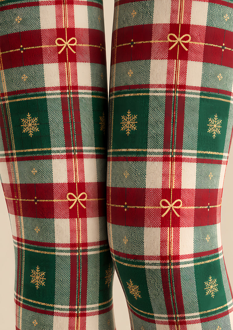 Christmas Snowflake Plaid Tights Hosiery Pantyhose Z610-50