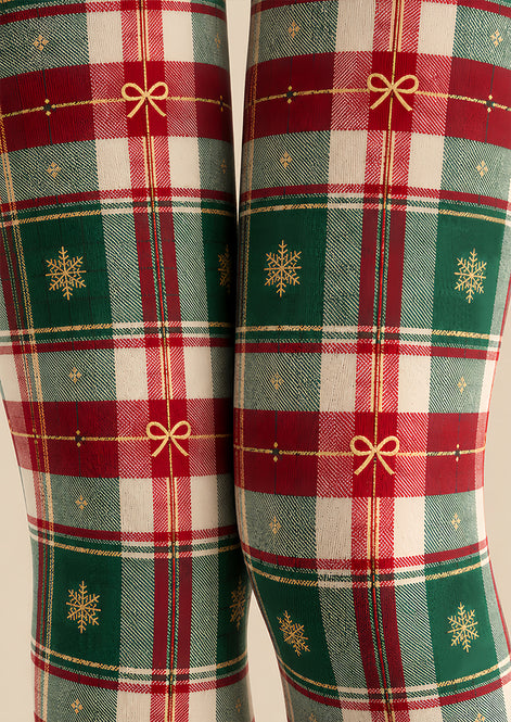 Christmas Snowflake Plaid Tights Hosiery Pantyhose Z610-50