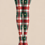 Christmas Snowflake Plaid Tights Hosiery Pantyhose Z610-50