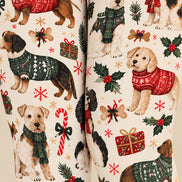 Christmas Dog Candy Cane Graphic Print Tights Z610-51