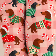 Christmas Dachshund Candy Cane Print Tights Z610-52