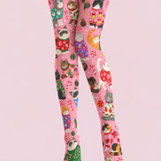 Christmas Cute Cat Sweater Graphic Print Tights Z610-53