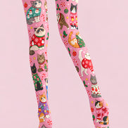Christmas Cute Cat Sweater Graphic Print Tights Z610-53