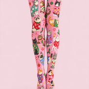 Christmas Cute Cat Sweater Graphic Print Tights Z610-53