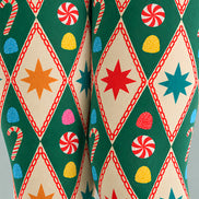 Argyle Candy Cane Print Christmas Tights Pantyhose Z610-55