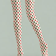 Red Green Polka Dot Festive Tights Pantyhose Z610-56