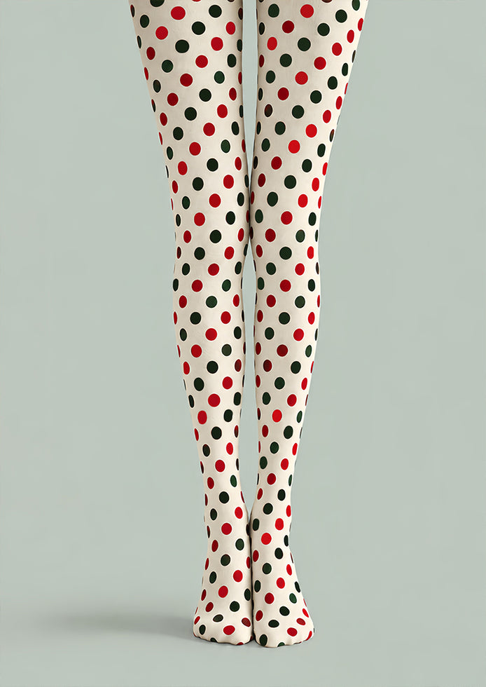 Red Green Polka Dot Festive Tights Pantyhose Z610-56
